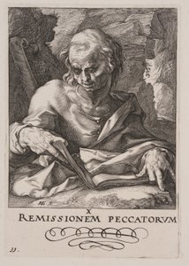 St. Simon, aus Christus, die Apostel und St. Paulus mit dem Glaubensbekenntnis von Hendrick Goltzius