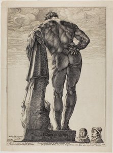 Der Farnesische Herkules, Platte eins aus Drei berühmte antike Skulpturen von Hendrick Goltzius