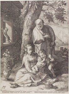 Die Heilige Familie mit dem kleinen Johannes dem Täufer, Platte sechs aus Die Geburt und das frühe Leben Christi