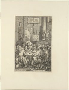 Das letzte Abendmahl, Platte eins aus Die Passion Christi von Hendrick Goltzius
