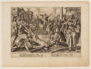 Das Martyrium des Heiligen Petrus, aus Das Martyrium Christi und der Apostel von Hendrick Goltzius
