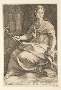 Die neun Musen: Polyhymnia, Nr. 8 in einer Serie von 9 von Hendrick Goltzius