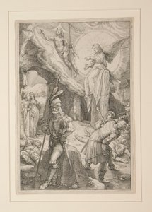 Die Auferstehung, aus Die Passion, #12 in einer Serie von 12 Gravuren von Hendrick Goltzius
