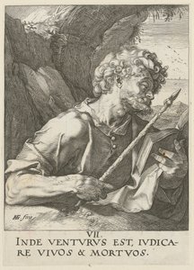 Thomas, Blatt 8 der Folge "Christus, die zwölf Apostel und Paulus" von Hendrick Goltzius