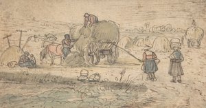 Bauern beim Heuladen, ca. 1620er Jahre von Hendrick. Hendrick Avercamp,Avercamp