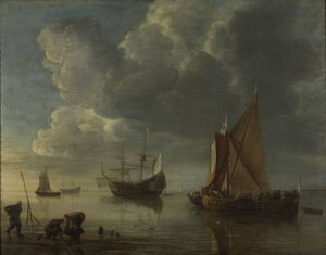 Ein ruhiges Meer, 1655-1657 von Hendrick Jacobsz. Dubbels
