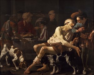 Der reiche Mann und der arme Lazarus, 1625 von Hendrick Jansz Terbrugghen