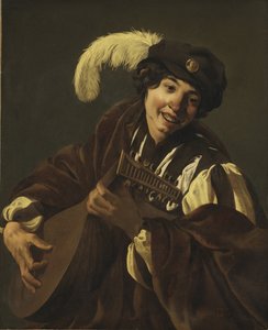 Ein Junge spielt die Laute (Hören. Aus der Serie "Die fünf Sinne") von Hendrick Jansz Terbrugghen