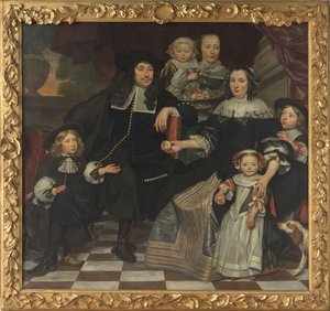 Eine Familie auf der Terrasse eines Landhauses