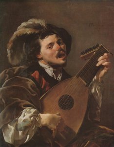 Ein Mann spielt Laute von Hendrick ter Brugghen