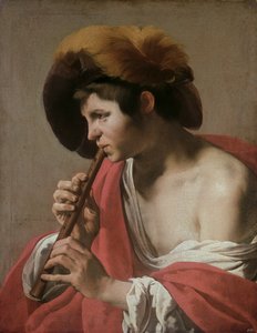 Bube spielt eine Blockflöte von Hendrick ter Brugghen