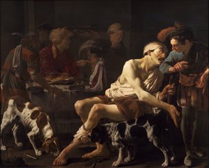 Der reiche Mann und der arme Lazarus von Hendrick ter Brugghen