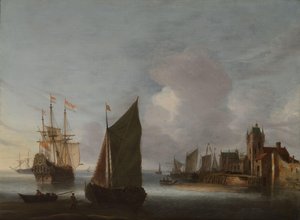 Schiffe bei Zierikzee mit dem Zuidhavenpoort im Hintergrund