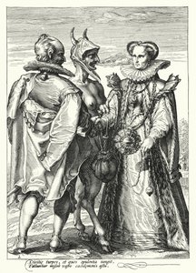 Heirat aus Reichtum, durchgeführt von Satan (Gravur) von Hendrik (after) Goltzius