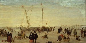 Eine Szene auf dem Eis von Hendrik Avercamp