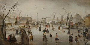 Eissport, ca. 1610 von Hendrik Avercamp