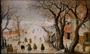 Winterlandschaft in den Niederlanden von Hendrik Avercamp