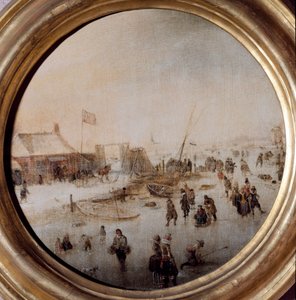 Winterlandschaft mit Schlittschuhläufern von Hendrik Avercamp