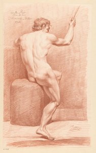 Sitzender männlicher Akt, von hinten gesehen (1. Preis 1796) von Hendrik Bitter