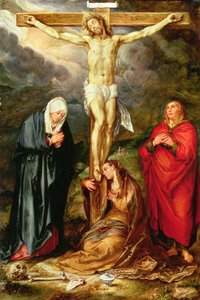 Christus am Kreuz mit Maria, St. Johannes und der Magdalena von Hendrik Goltzius
