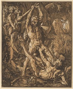 Herkules tötet Cacus von Hendrik Goltzius