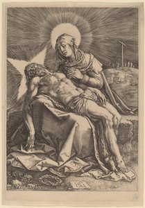 Pietà (Die trauernde Jungfrau mit dem toten Christus auf ihrem Schoß) von Hendrik Goltzius