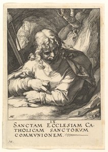 St. Jakobus der Geringere, aus Christus, die Apostel und St. Paulus mit dem Glaubensbekenntnis, ca. 1589 von Hendrik Goltzius