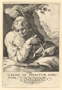 St. Matthäus, aus Christus, die Apostel und St. Paulus mit dem Glaubensbekenntnis, ca. 1589 von Hendrik Goltzius