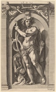 Sol oder Apollo von Hendrik Goltzius after Polidoro da Caravaggio