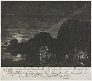 Die Flucht nach Ägypten bei Nacht von Hendrik Goudt