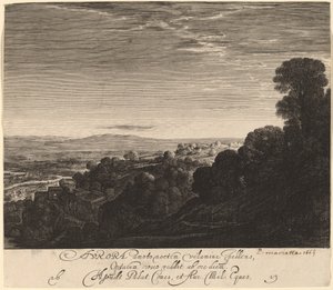 Landschaft bei Morgengrauen: Aurora von Hendrik Goudt after Adam Elsheimer