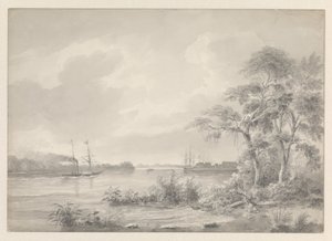 Fort Zeelandia gesehen beim Befahren des Flusses Suriname von Hendrik Huygens