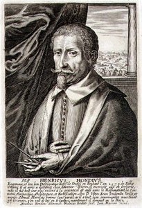 Selbstporträt, Platte 108 aus einer Serie von Künstlerporträts, graviert von Frederik Bouttats II (fl.1643-76) von Hendrik I (after) Hondius