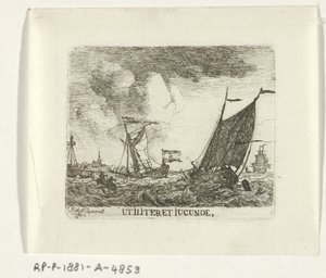 Schiffe auf stürmischer See von Hendrik Kobell