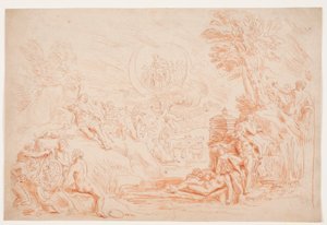 Landschaft mit allegorischen Figuren von Hendrik Krock
