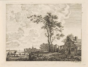 Landschaft mit Haus an einem Fluss von Hendrik Marcus Schouten