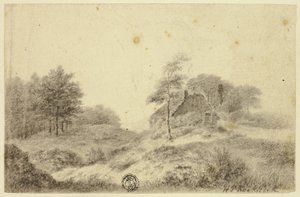 Hütte auf dem Hügel von Hendrik Pieter Koekkoek