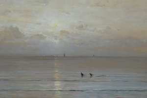 Sonnenuntergang mit Garnelenfischern von Hendrik Willem Mesdag