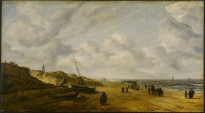 Ansicht der Strände von Scheveningen, ca. 1630 (vor der Konservierung)