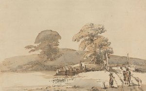 Landschaft mit einer Brücke von Heneage Finch fourth Earl of Aylesford