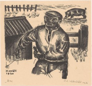 Bauer bei einer Scheune von Henk Henriët