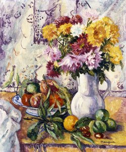 Chrysanthemen und Früchte von Henri Charles Manguin