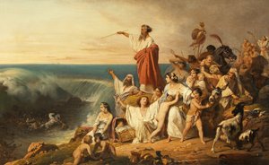 Die Kinder Israels überqueren das Rote Meer, ca. 1855 von Henri Frederic Schopin