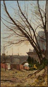 Blick vom Seineufer auf den Pont Neuf und die Westspitze der Île de la Cité von Henri-Joseph Harpignies