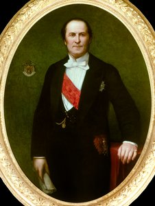 Porträt von Baron Eugene-Georges Haussmann, Präfekt von Paris (1809-1891) (Detail) von Henri Lehmann