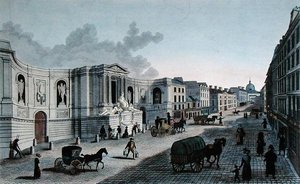 Blick auf den Brunnen in der Rue de Grenelle, Faubourg St. Germain, graviert von Grimberghen, ca. 1815-20