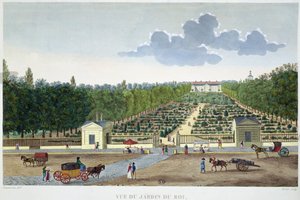 Blick auf den Jardin du Roi in Paris von der Brücke von Austerlitz, graviert von Claude Fortier (1775-1835)