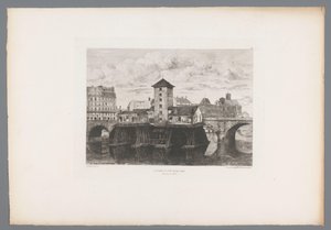 Ansicht der Pont Notre-Dame (Französische Radierungen aus 1875) von Henri Alexandre Saffrey