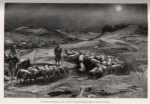 Der Anhängerbrunnen. Gravur von Laurent Desrousseaux zur Illustration der Geschichte „A travers la Perse meridionale“, von C.Babin und F.Houssay, 1885, in Le tour du Monde 1892, herausgegeben von Edouard Charton (1807-1891), Hachette, Paris.