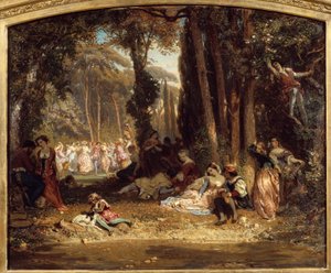 Frühlingsfest in der Toskana. Gemälde von Henri Baron (1816-1885)